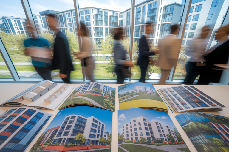 brochures-immobilier-maquettes-immeubles-verts