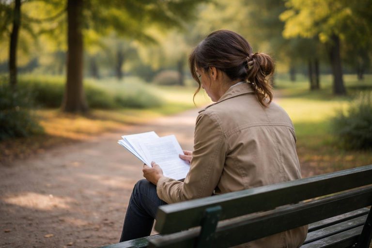 personne-banc-parc-verdoyant-documents